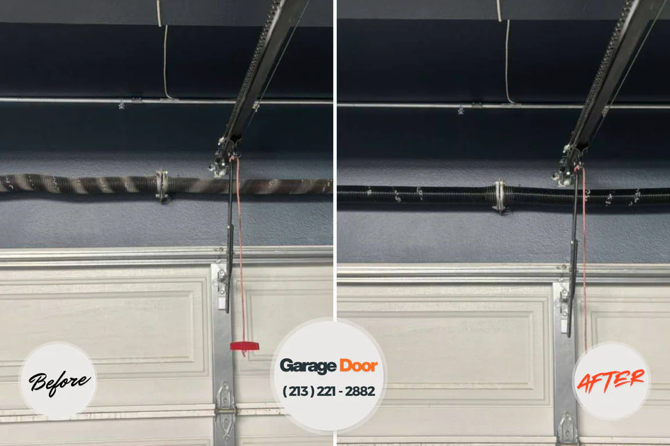 Before and after: garage door repair Whitmore Village, HI